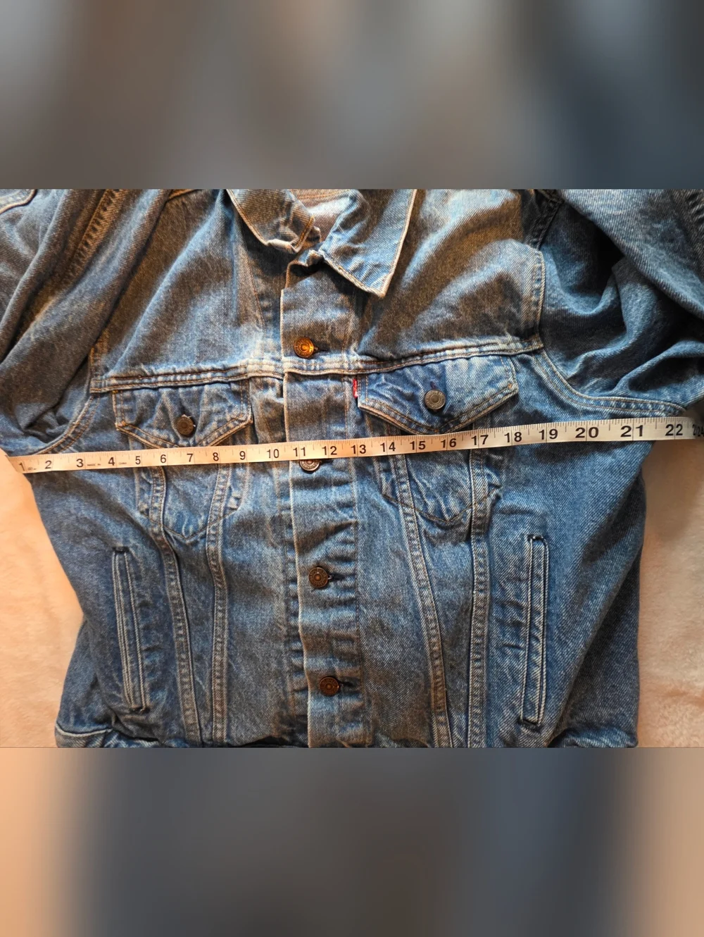 Vintage Levi’s Denim Jacket Men’s 46R Large USA Made Blue Jean - Picture 5 of 8